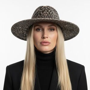 Leopard Print Wide Brim Hat Women's Floppy Sun Hat